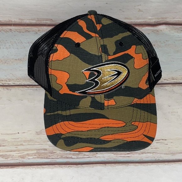Anahein Ducks Camouflage Mesh Back Snap Back Hat - Picture 1 of 6